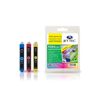 JETTEC Tinte Multipack je 1x C/M/Y, Remanufactured zu HP...