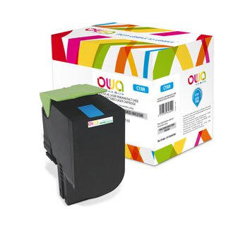 OWA Toner Cyan, kompatibel zu Lexmark 70C2HC0 / 70C2HCE...