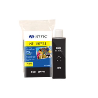 JETTEC Tinte 2x Schwarz, zu Epson Eco Tank Ink Refill...