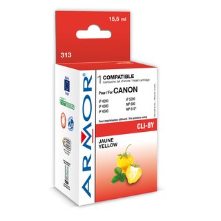 ARMOR Tinte Yellow, kompatibel zu Canon (CLI-8Y) mit CHIP...