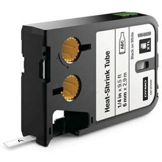 Original Dymo1868809 Schrumpfschlauch schwarz auf weiss