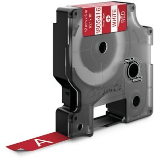 Original Dymo1805416 Farbband Vinyl weiss auf rot