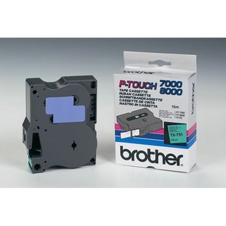 Original BrotherTX-751 DirectLabel schwarz auf grün