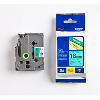 Original BrotherTZE-741 DirectLabel schwarz auf grün Laminat