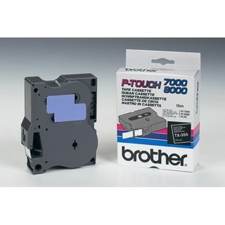 Original BrotherTX-355 DirectLabel weiss auf schwarz