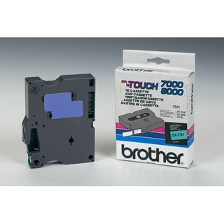 Original BrotherTX-731 DirectLabel schwarz auf grün