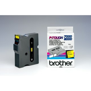Original BrotherTX-651 DirectLabel schwarz auf gelb