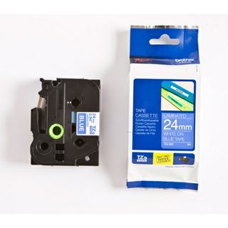 Original BrotherTZE-555 DirectLabel weiss auf blau Laminat