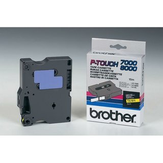 Original BrotherTX-611 DirectLabel schwarz auf gelb