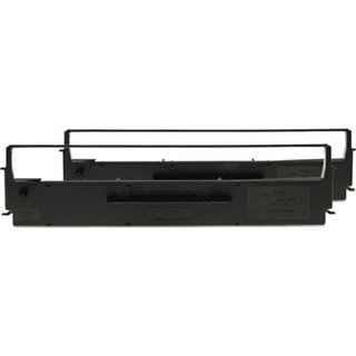 Original EpsonC13S015614 Nylonband schwarz Doppelpack