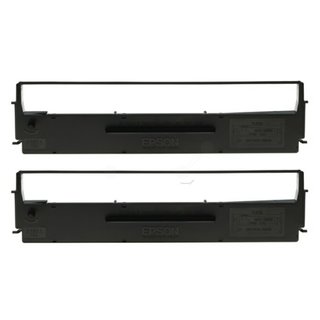 Original EpsonC13S015613 Nylonband schwarz Doppelpack