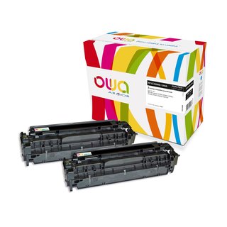 OWA Toner komp. HP CC530AD / Canon 718 (2x 3500 S.) schwarz